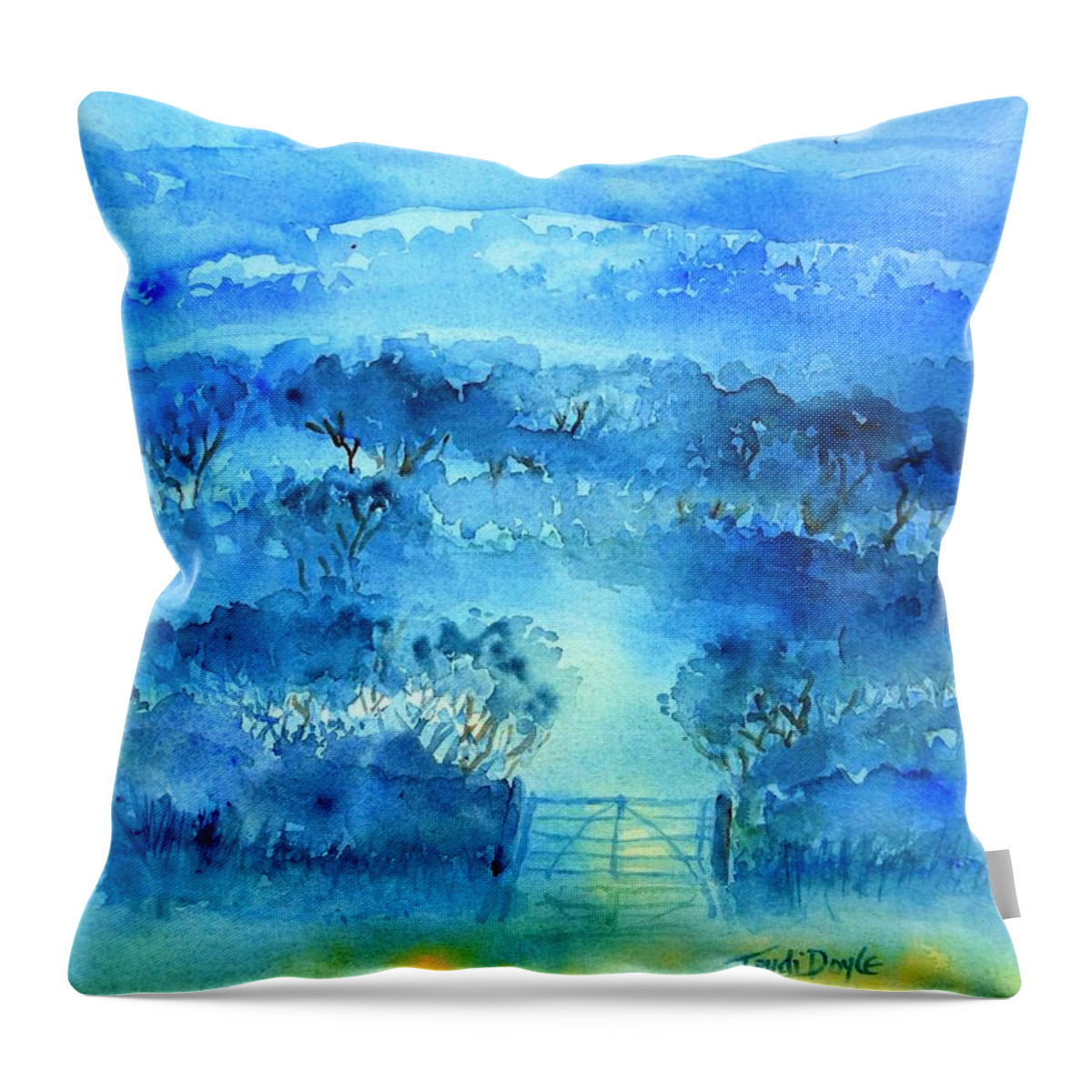 Mist Throw Pillow featuring the painting Misty Morning Ireland by Trudi Doyle