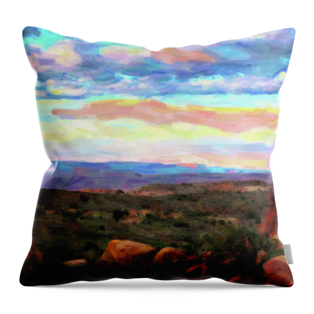 Moab Throw Pillow featuring the digital art Moab Sky by Gary Baird
