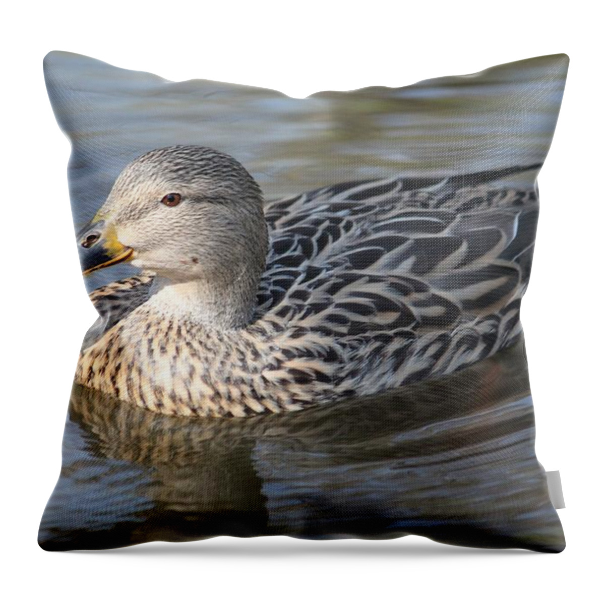 Duck Throw Pillow featuring the photograph Mona Lisa by Amy Gallagher