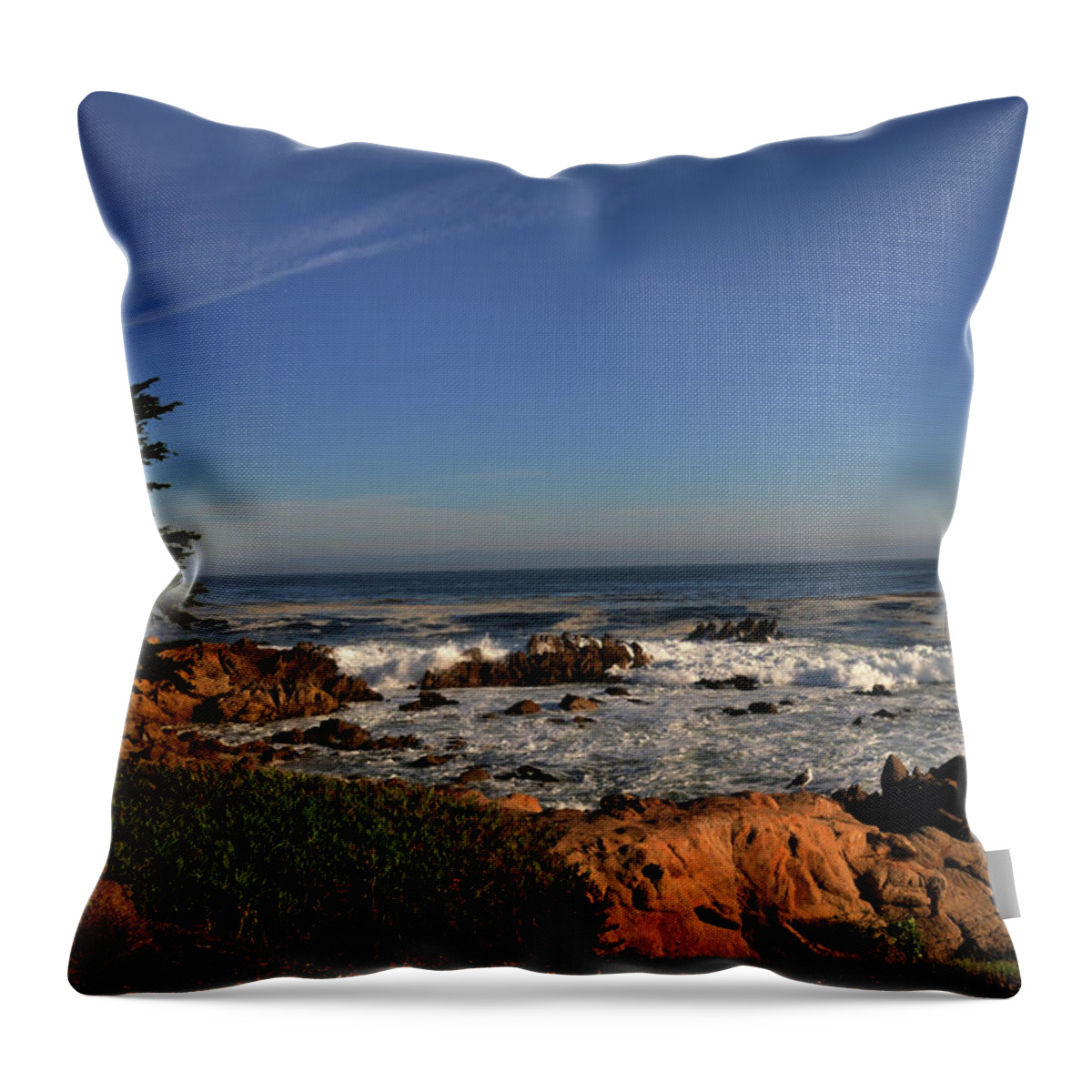 Coastline Throw Pillow featuring the photograph Monterey Coastline by Paul Beckelheimer
