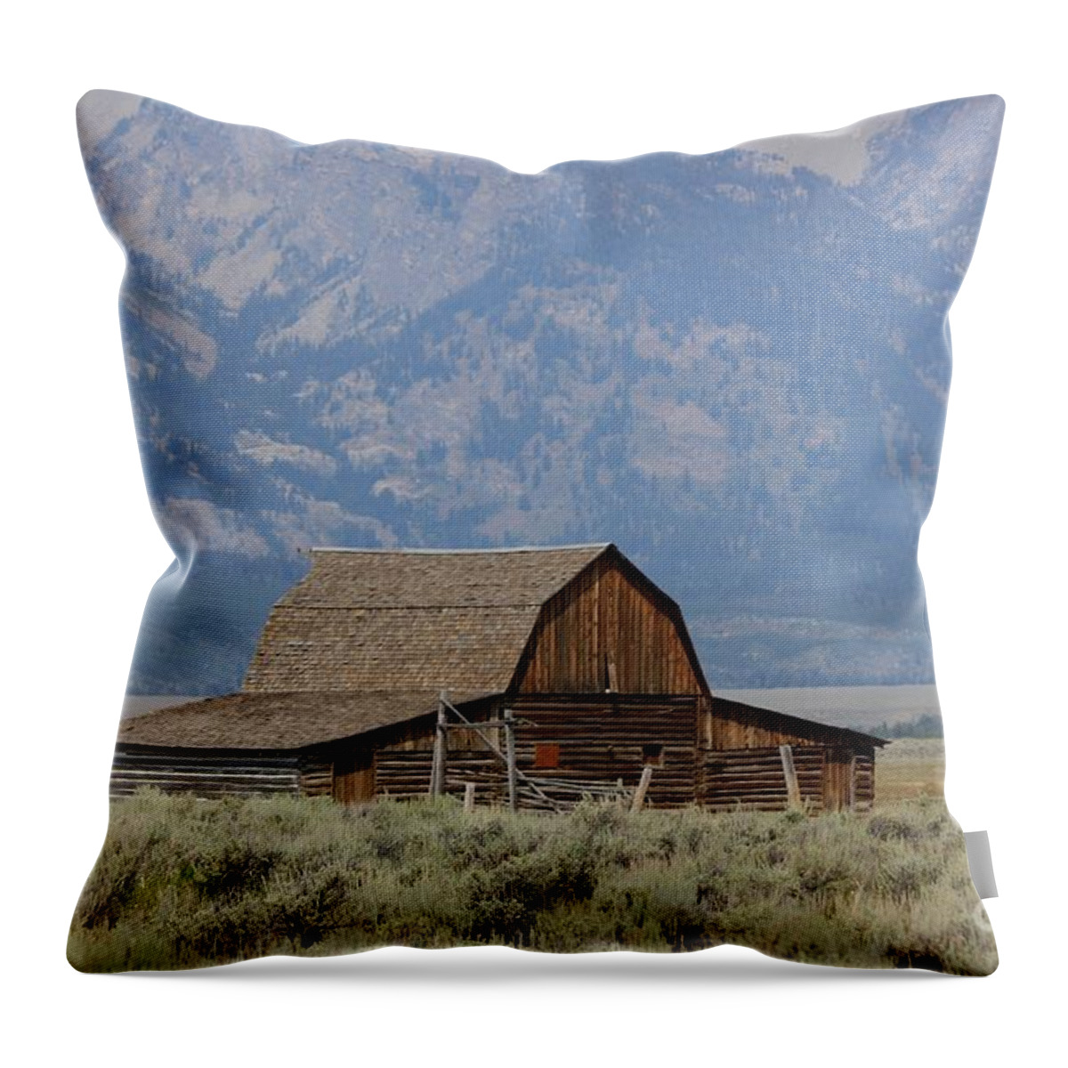 Landscape Throw Pillow featuring the photograph Mormon Row - Grand Teton National Park by Veronica Batterson