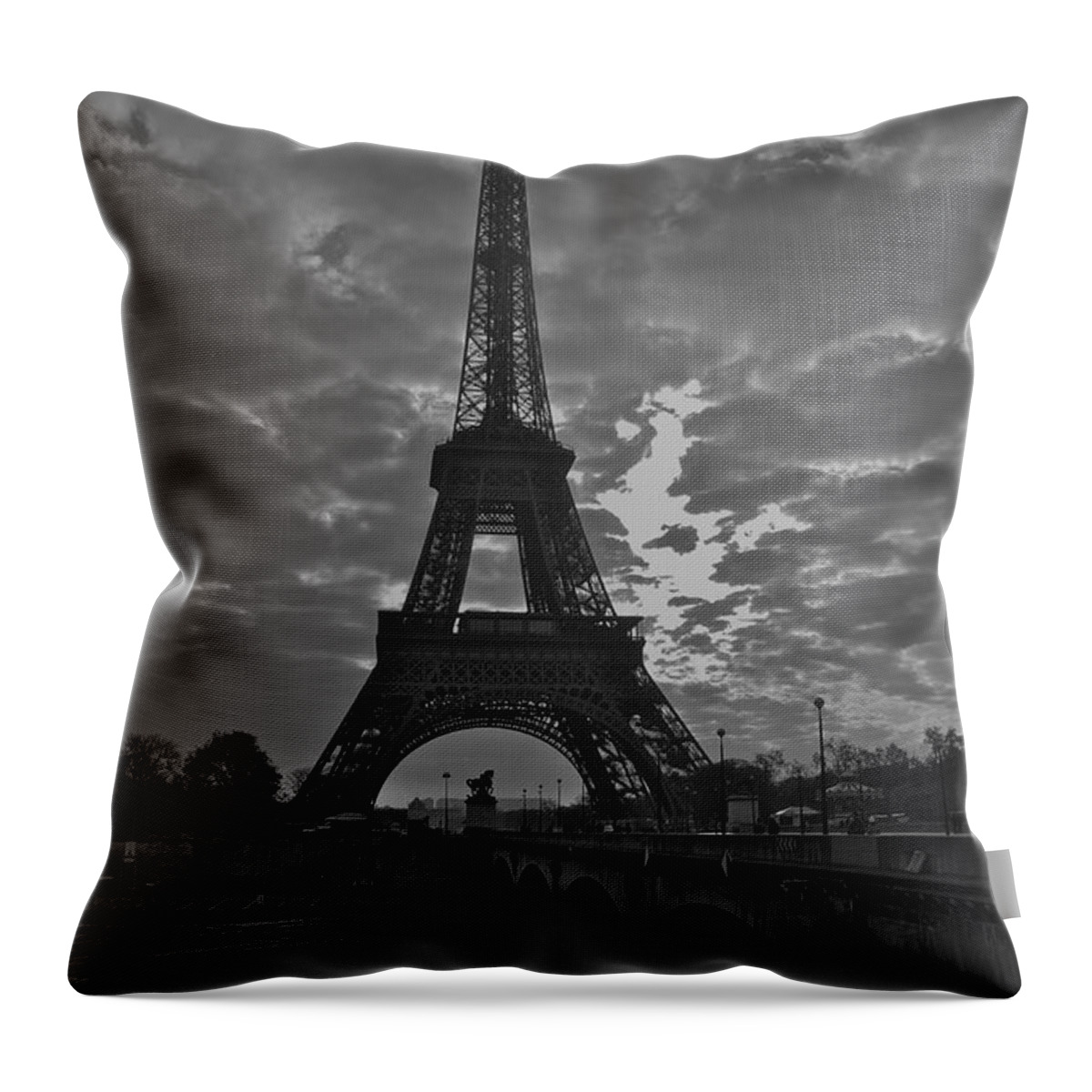 Eiffel Tower Throw Pillow featuring the photograph Morning Light by Eric Tressler
