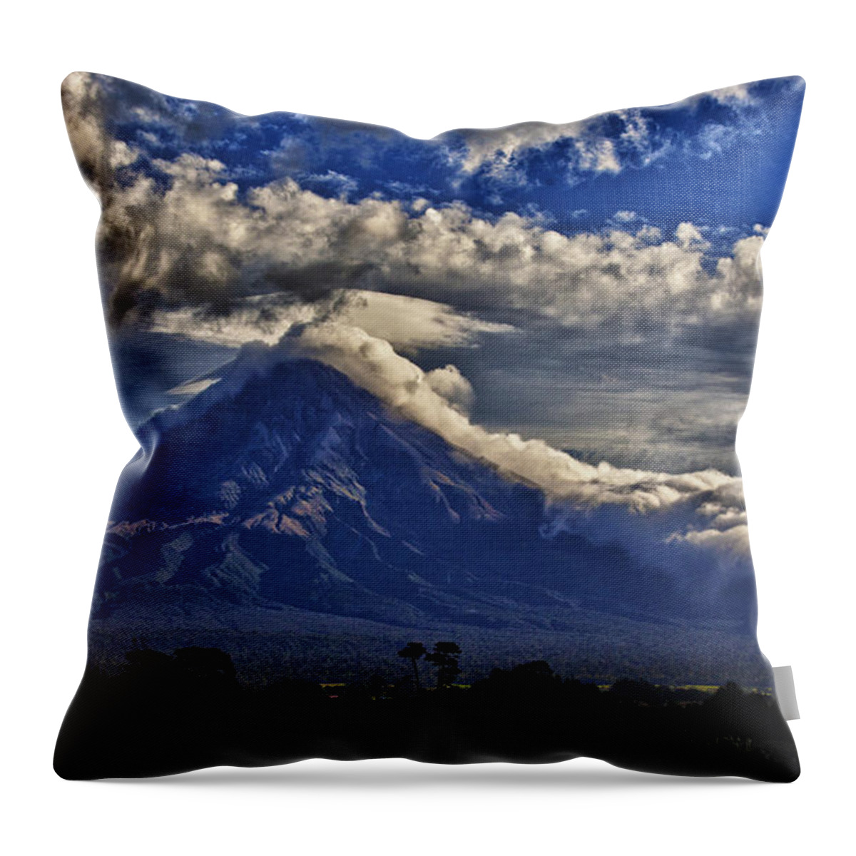 Mount Taranaki Throw Pillow featuring the photograph Mount Taranaki by Sheila Smart Fine Art Photography