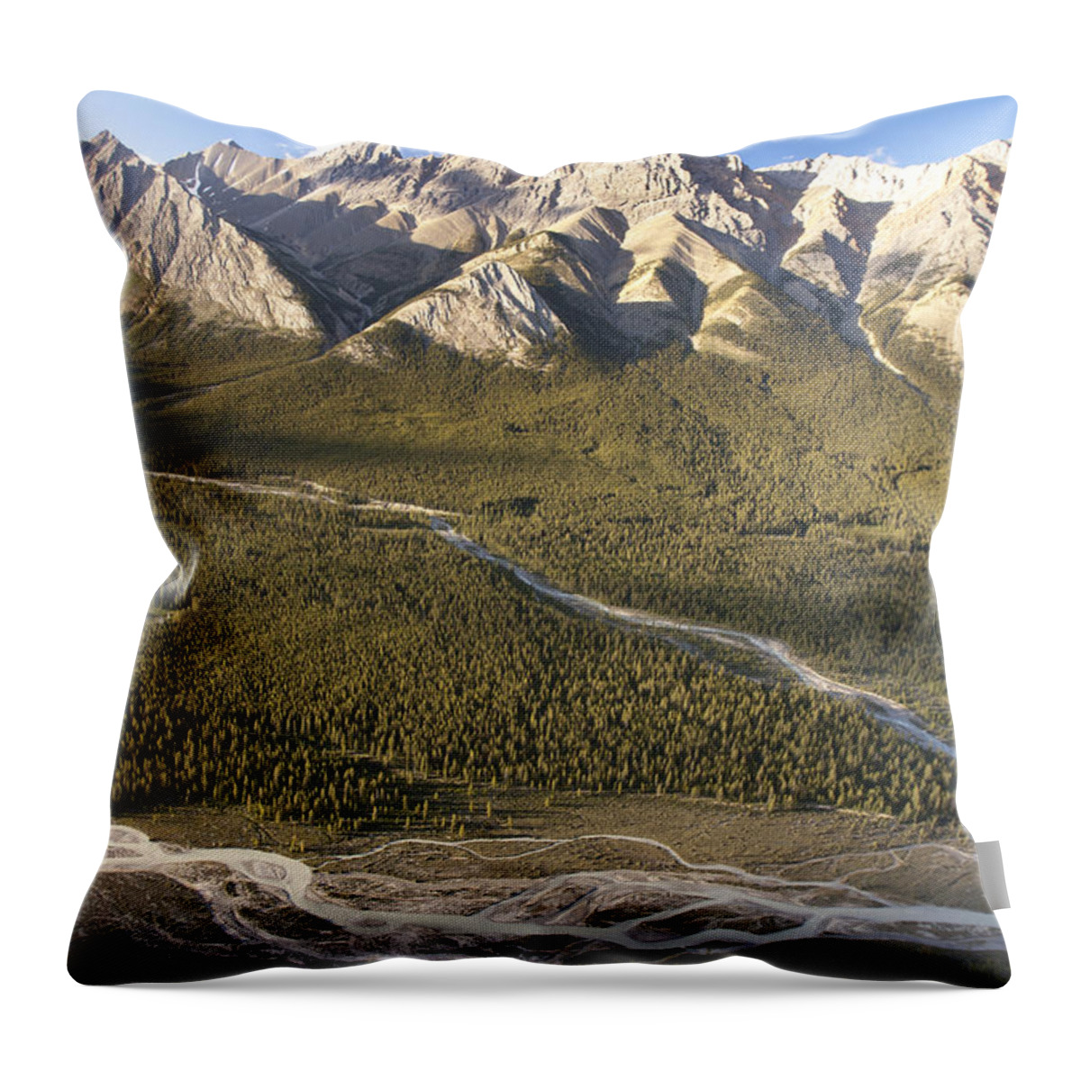 Mp Throw Pillow featuring the photograph Mountains Above Coral Creek And Cline by Matthias Breiter