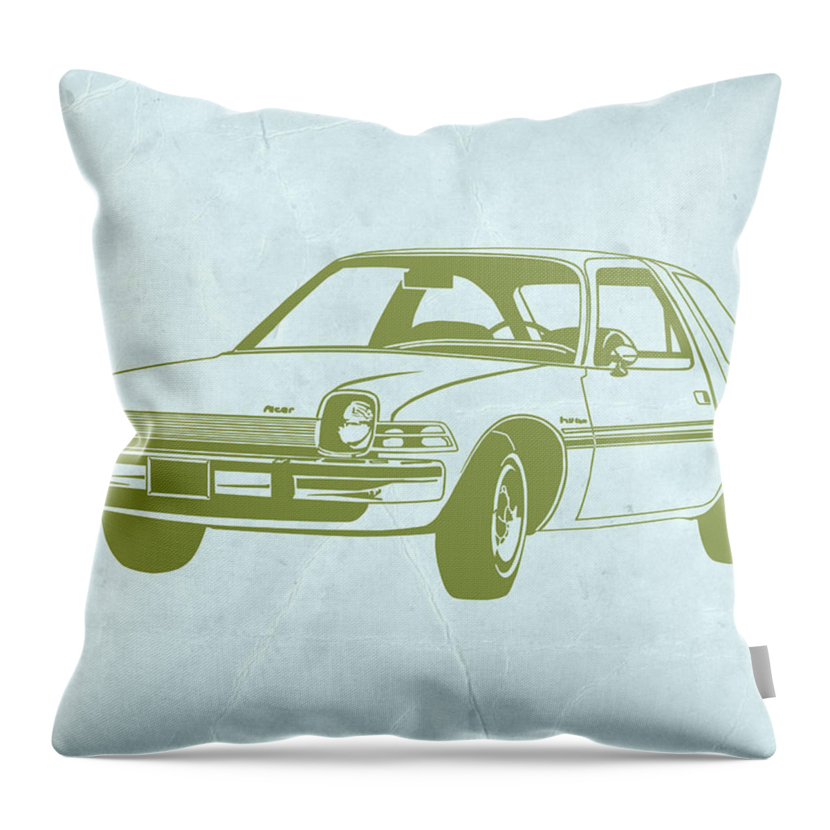 Auto Throw Pillow featuring the drawing My Favorite Car by Naxart Studio