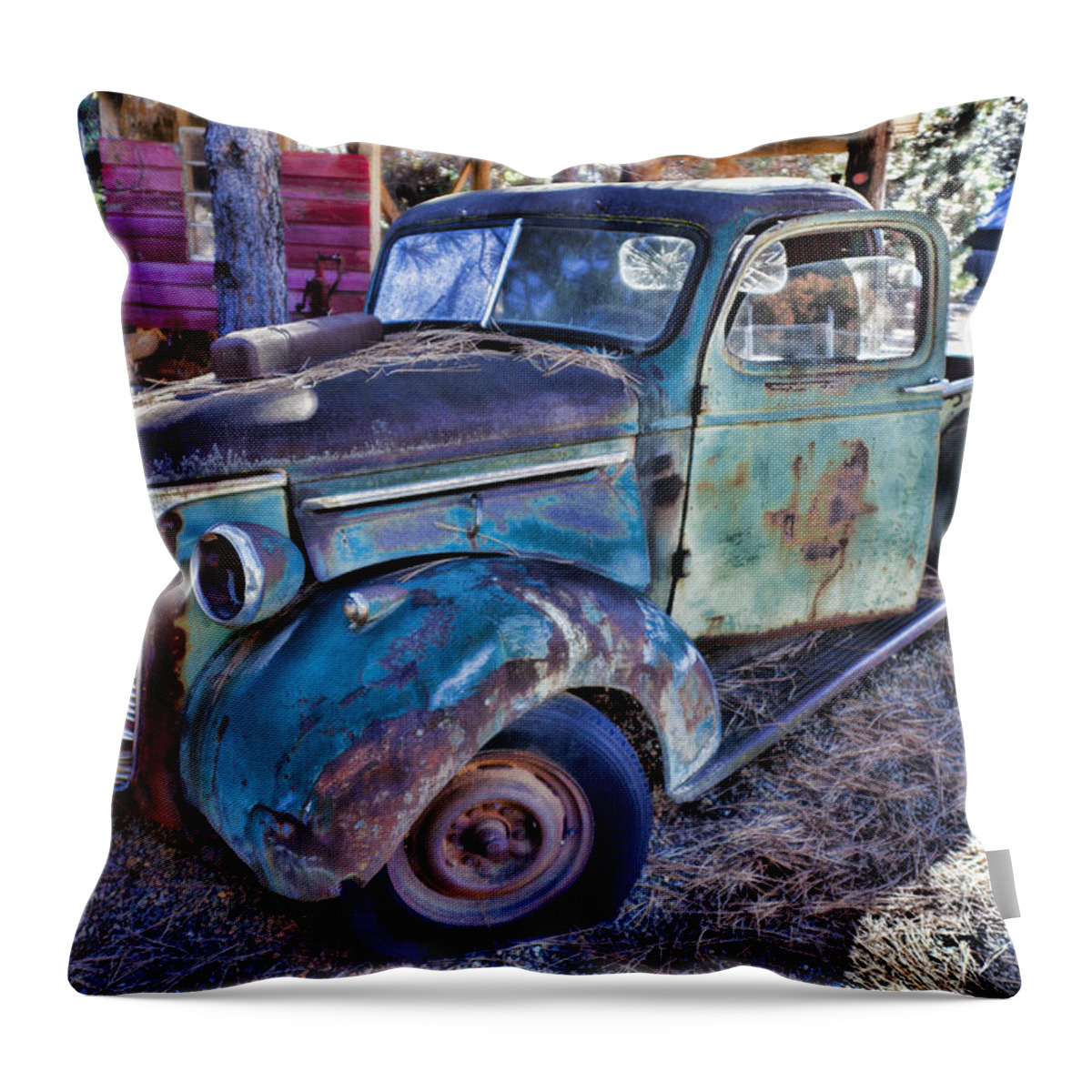  Truck Throw Pillow featuring the photograph My old truck by Garry Gay