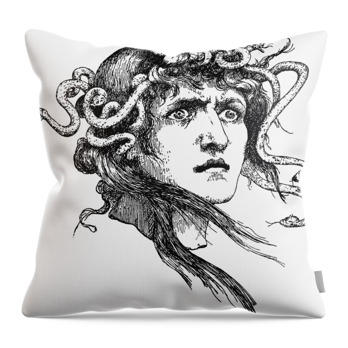 Ancient Throw Pillow featuring the photograph Mythology: Medusa by Granger