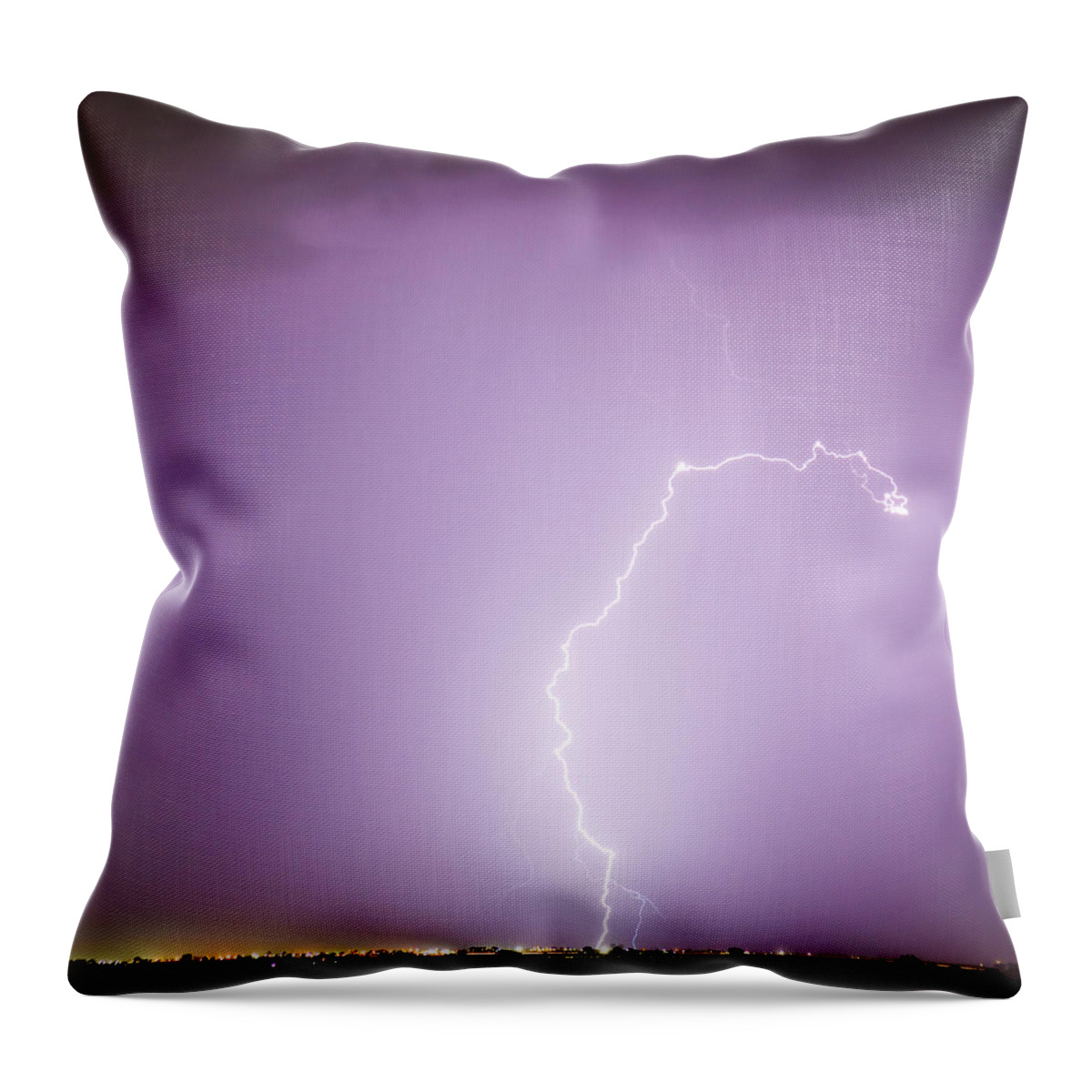 Lightning Throw Pillow featuring the photograph Nature Showing Face by James BO Insogna