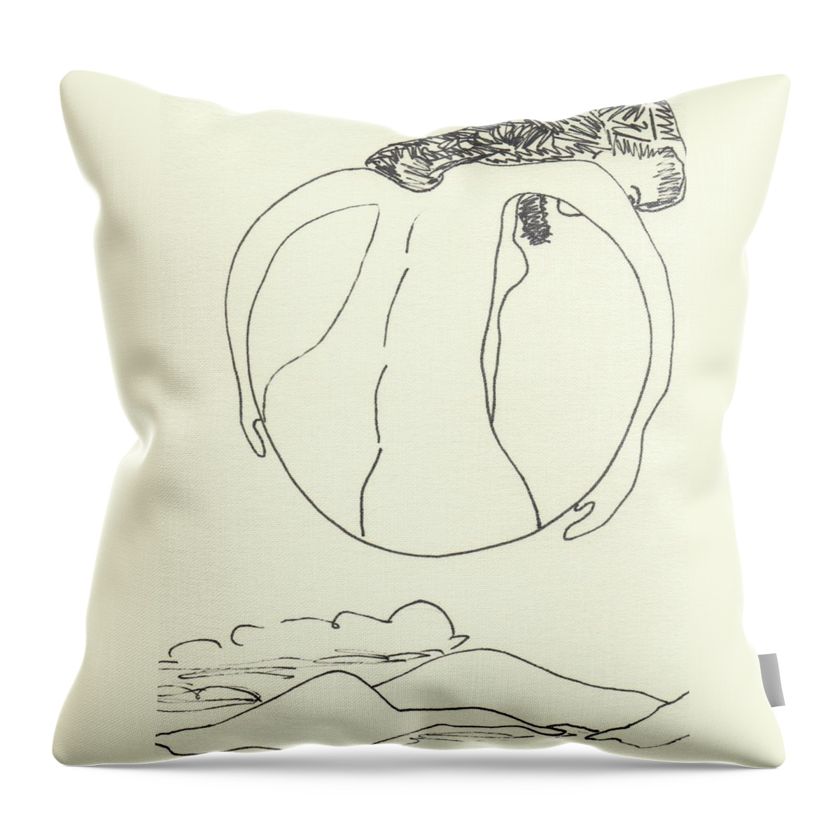 Drawing Throw Pillow featuring the drawing New Mexico Moon 3 by Catherine Helmick