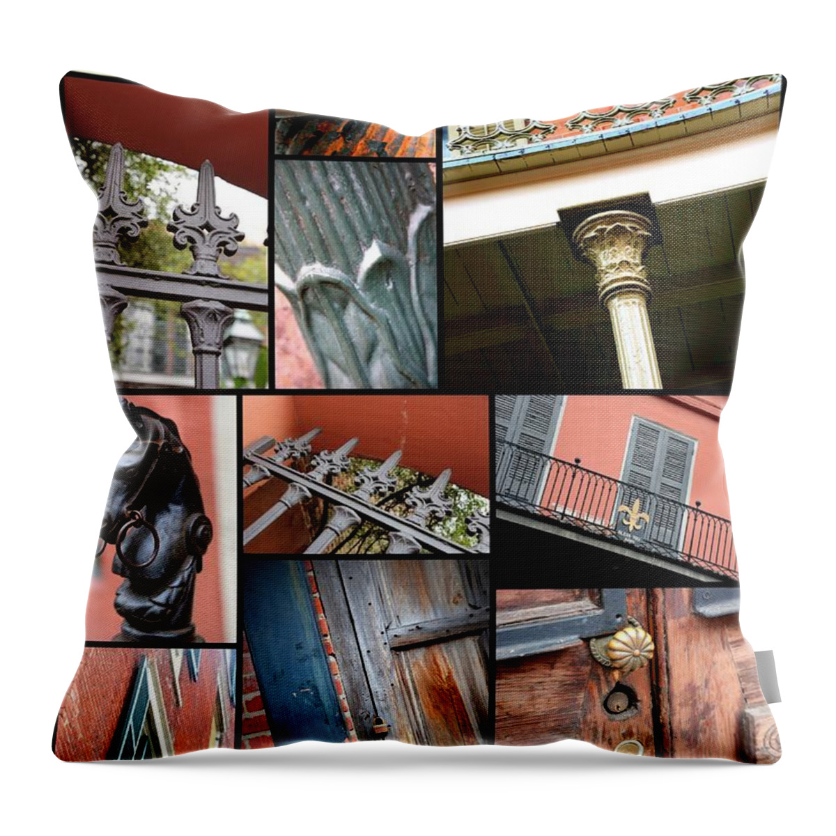 New Orleans Throw Pillow featuring the photograph New Orleans Collage 1 by Carol Groenen