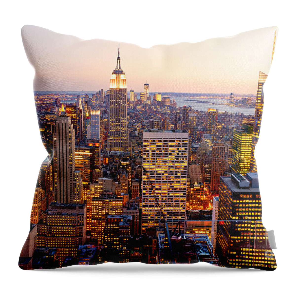 New York Throw Pillow featuring the photograph New York City by Luciano Mortula