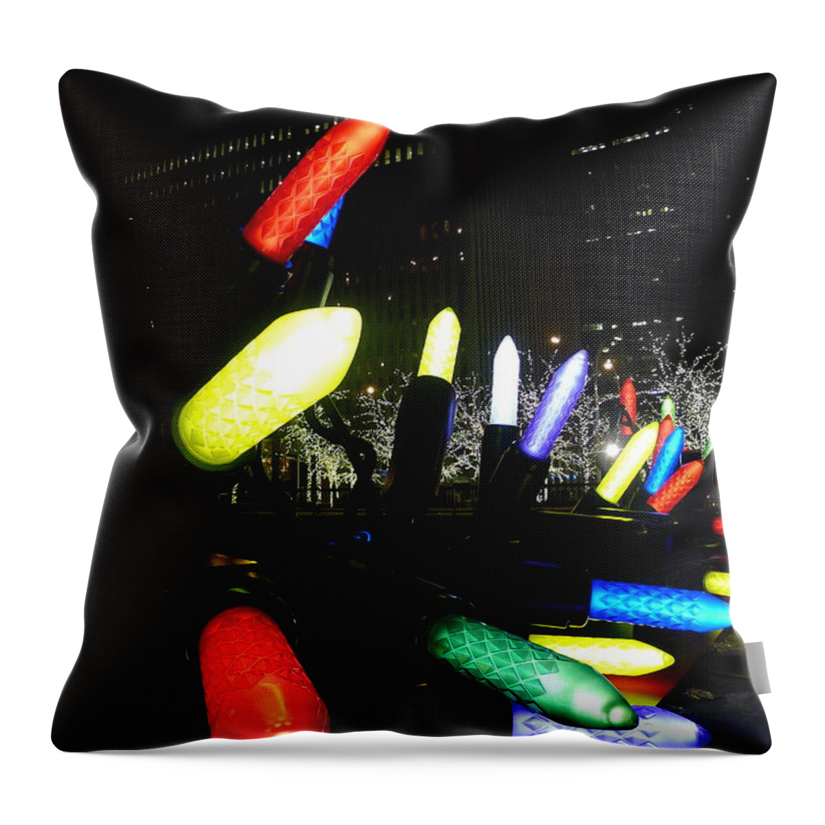 Decoration Throw Pillow featuring the photograph New York City Street Lights by Richard Reeve
