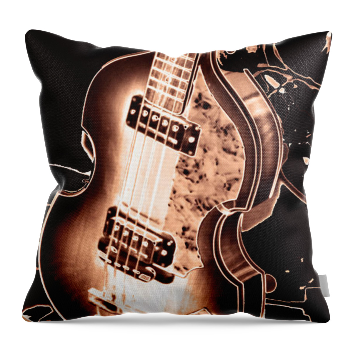 Bass Guitar Throw Pillow featuring the photograph Next one up by John Stuart Webbstock