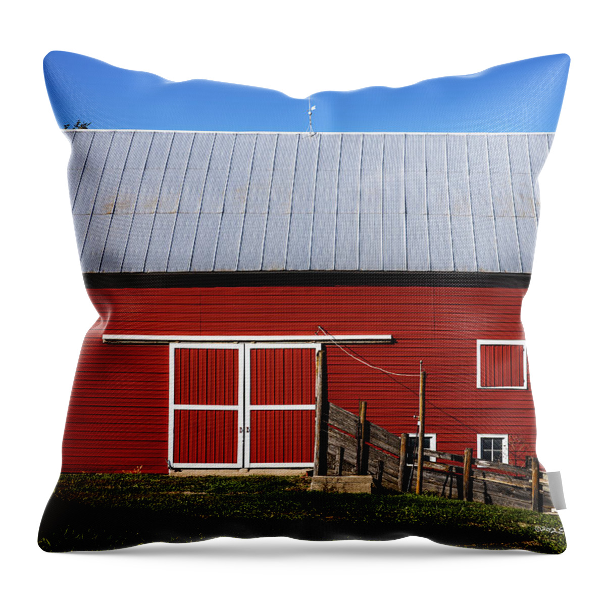 Barns Throw Pillow featuring the photograph Nice Red Barn by Ed Peterson