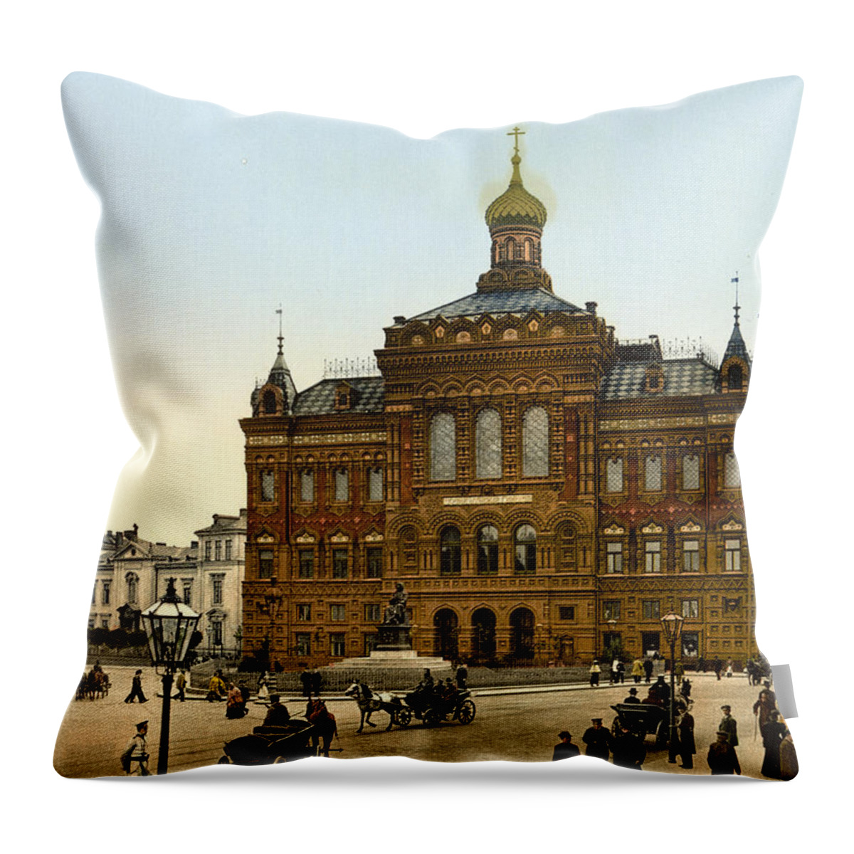 nicolaus Copernicus Monument Throw Pillow featuring the photograph Nicolaus Copernicus Monument in Warsaw Poland by International Images