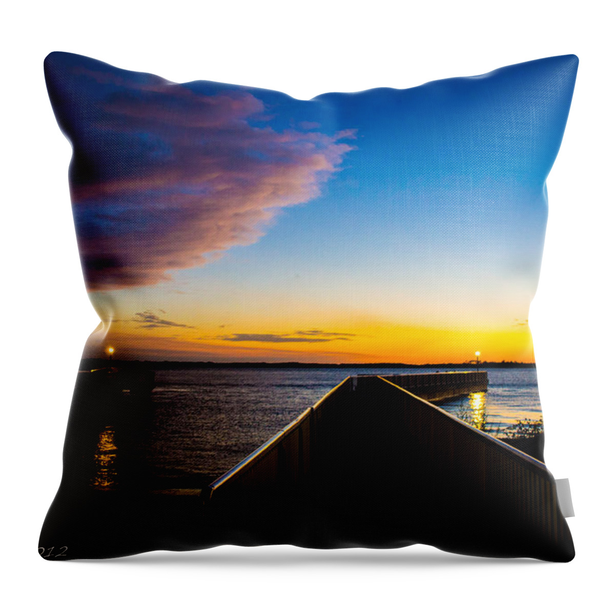 Pier Throw Pillow featuring the photograph Night Approaches by Shannon Harrington