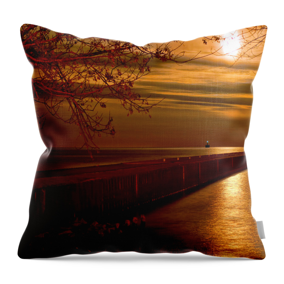 Lighthouse Throw Pillow featuring the photograph Night Vision by Bill Pevlor