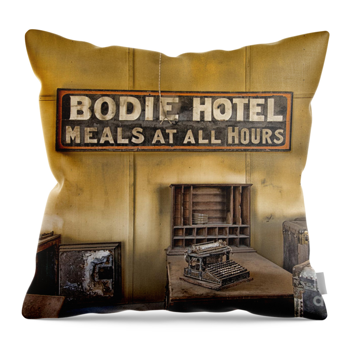 Bodie Throw Pillow featuring the photograph No Vacancy by Sandra Bronstein