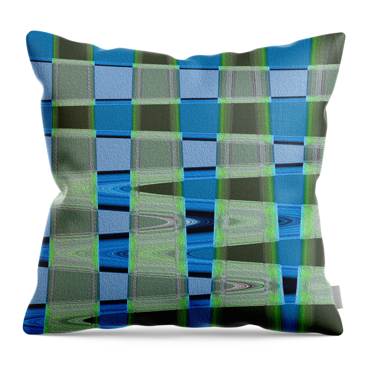 Non-euclidean Geometry Throw Pillow featuring the painting Non-Euclidean Geometry by Julie Niemela
