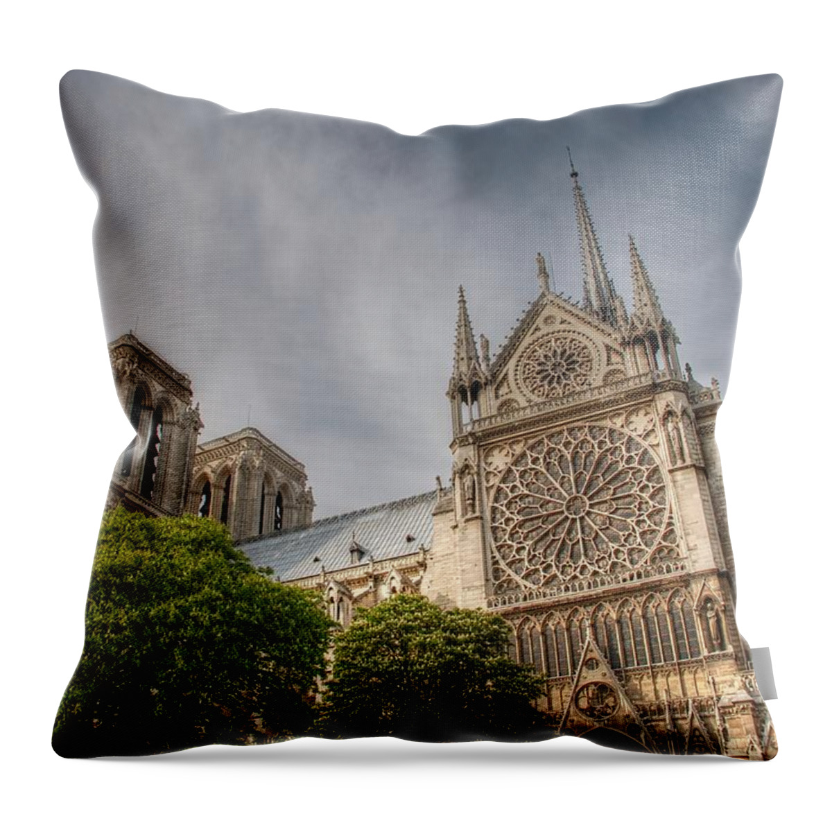 Notre Dame Throw Pillow featuring the photograph Notre Dame de Paris by Jennifer Ancker