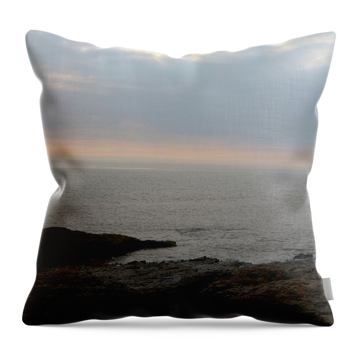 Ocean Throw Pillow featuring the painting Ogmore by sea by Andrew Read