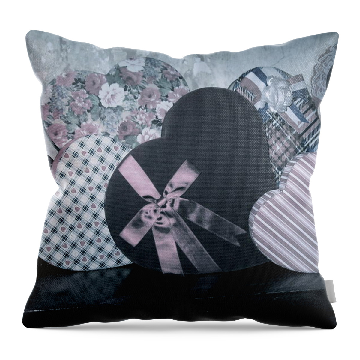 Valentine Heart Boxes Throw Pillow featuring the photograph Oh So Sweet by Nancy Patterson