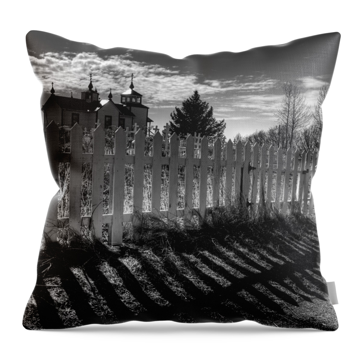 Fence Throw Pillow featuring the photograph Old Beliefs and Shadows by Michele Cornelius