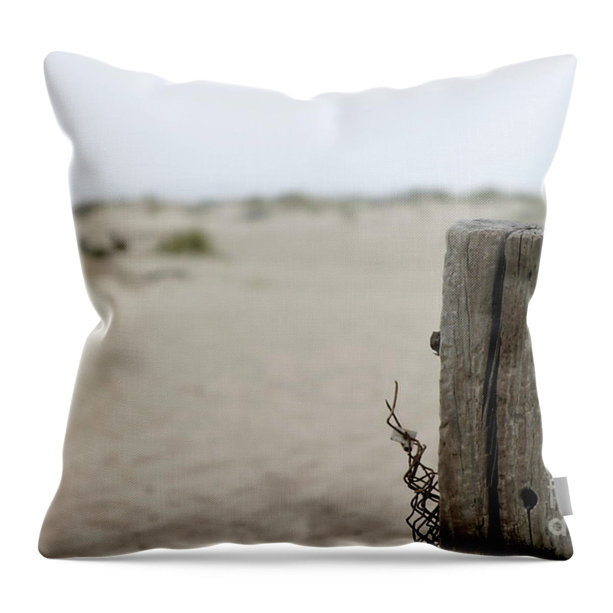 Old Throw Pillow featuring the photograph Old Fence Pole by Henrik Lehnerer