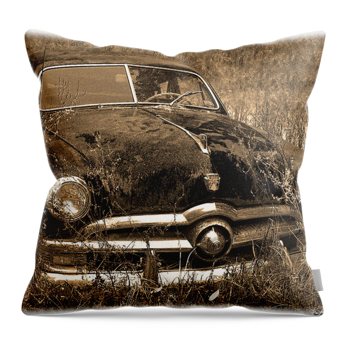 Old Throw Pillow featuring the photograph Old Ford Car 2 by Susan Cliett