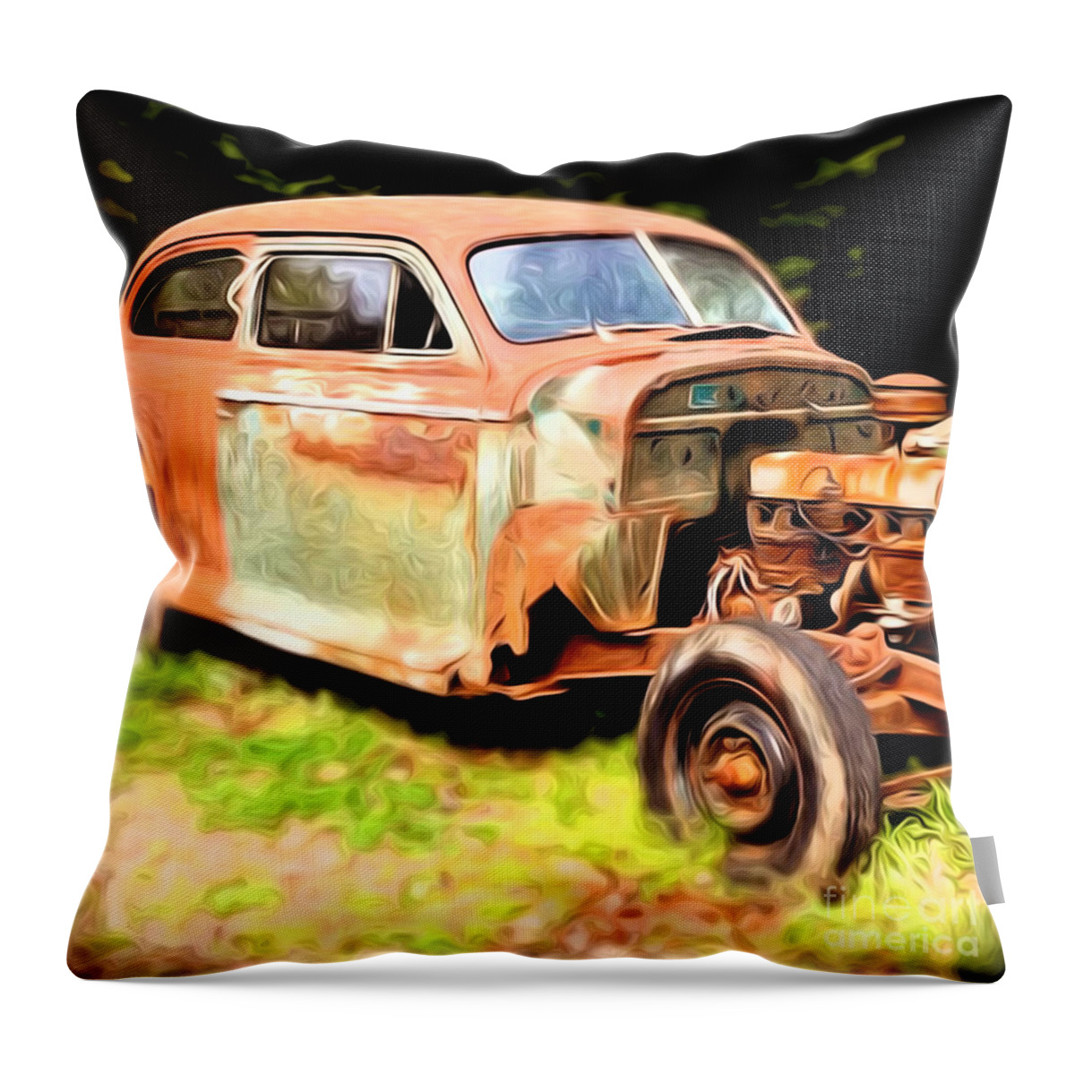 Car Throw Pillow featuring the photograph Old Timer by Laura Brightwood