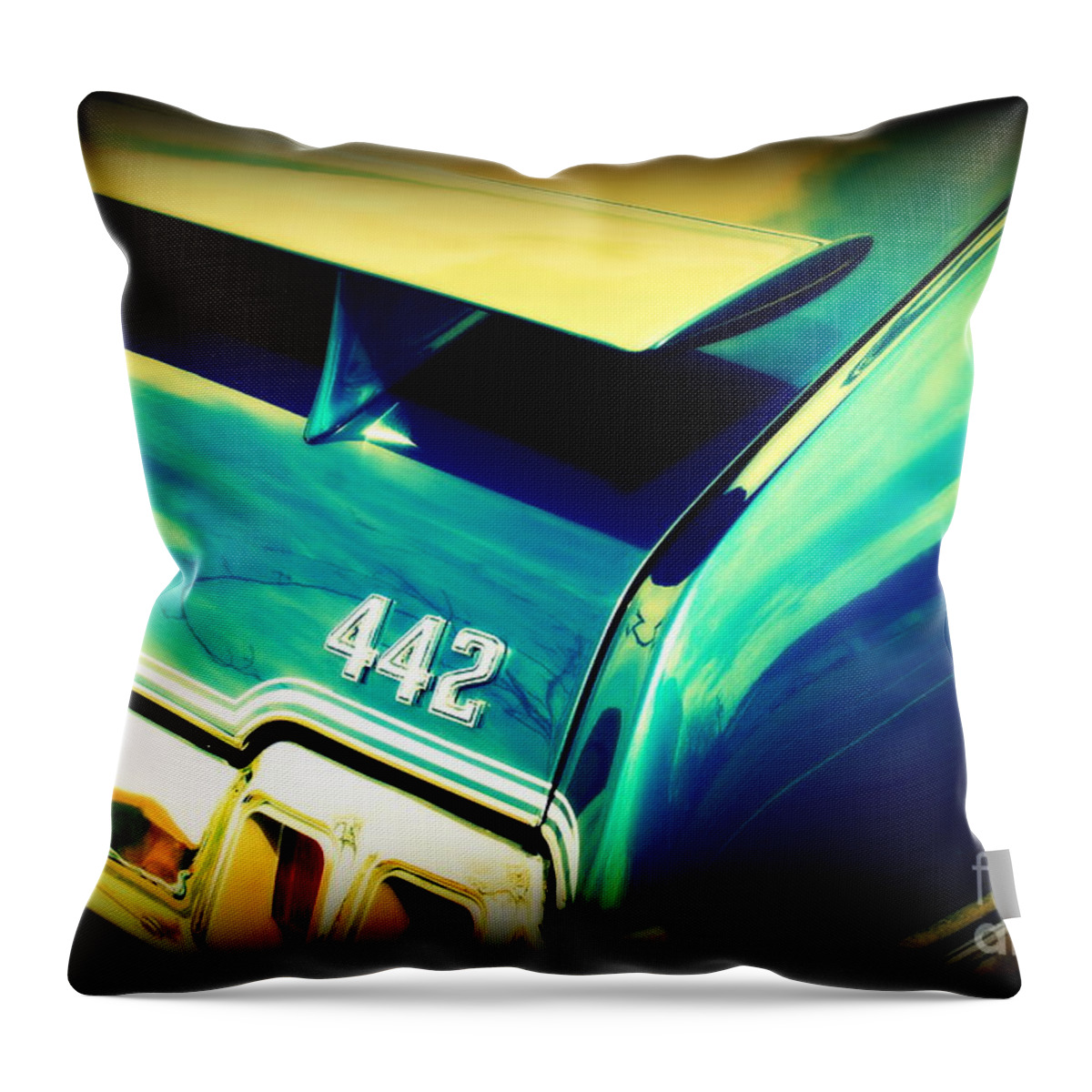 Oldsmobile 442 Throw Pillow featuring the photograph Oldsmobile 442 by Susanne Van Hulst