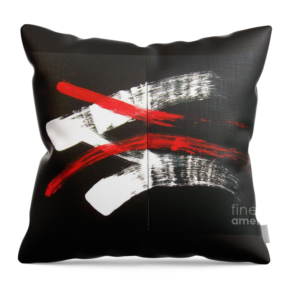 Abstract Expressionism Throw Pillow featuring the painting Omoide wa nai anata wa by Thea Recuerdo