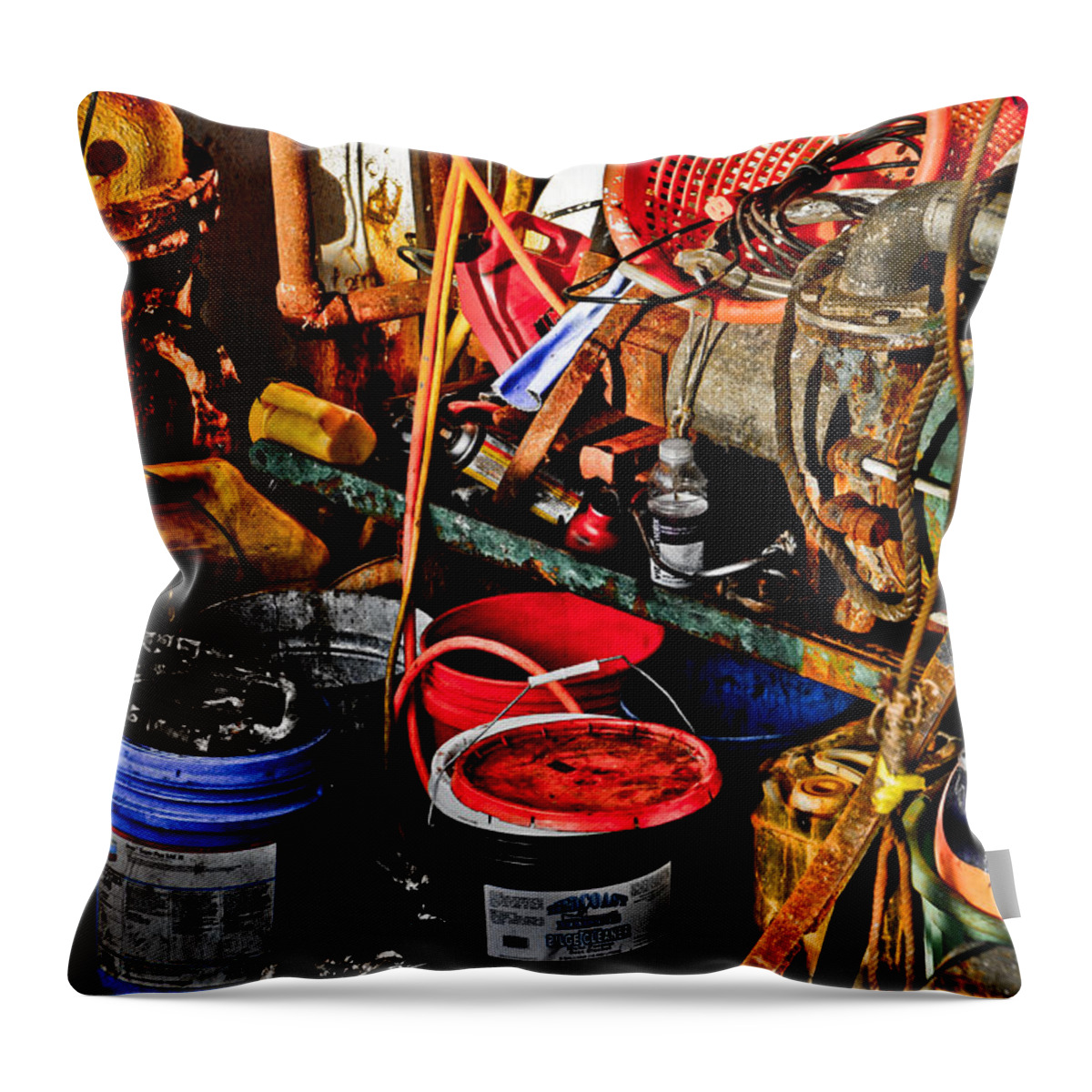 Seascape Throw Pillow featuring the photograph On Board - Plan B by Mike Martin