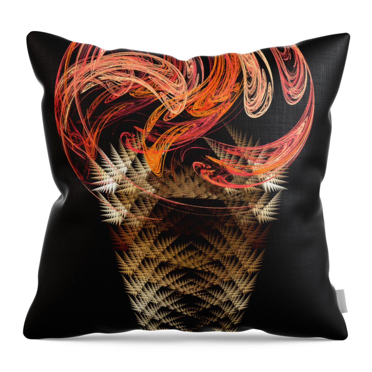 Food Throw Pillow featuring the digital art Orange Ice Cream Cone by Andee Design