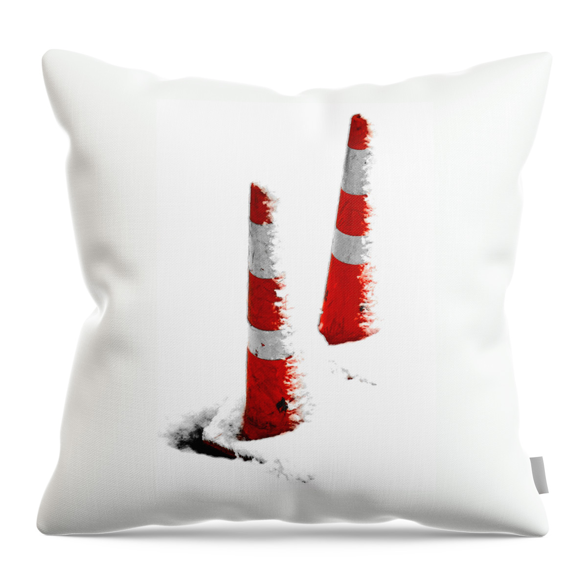 Orange Throw Pillow featuring the digital art Orange Snow Cones by Steve Taylor