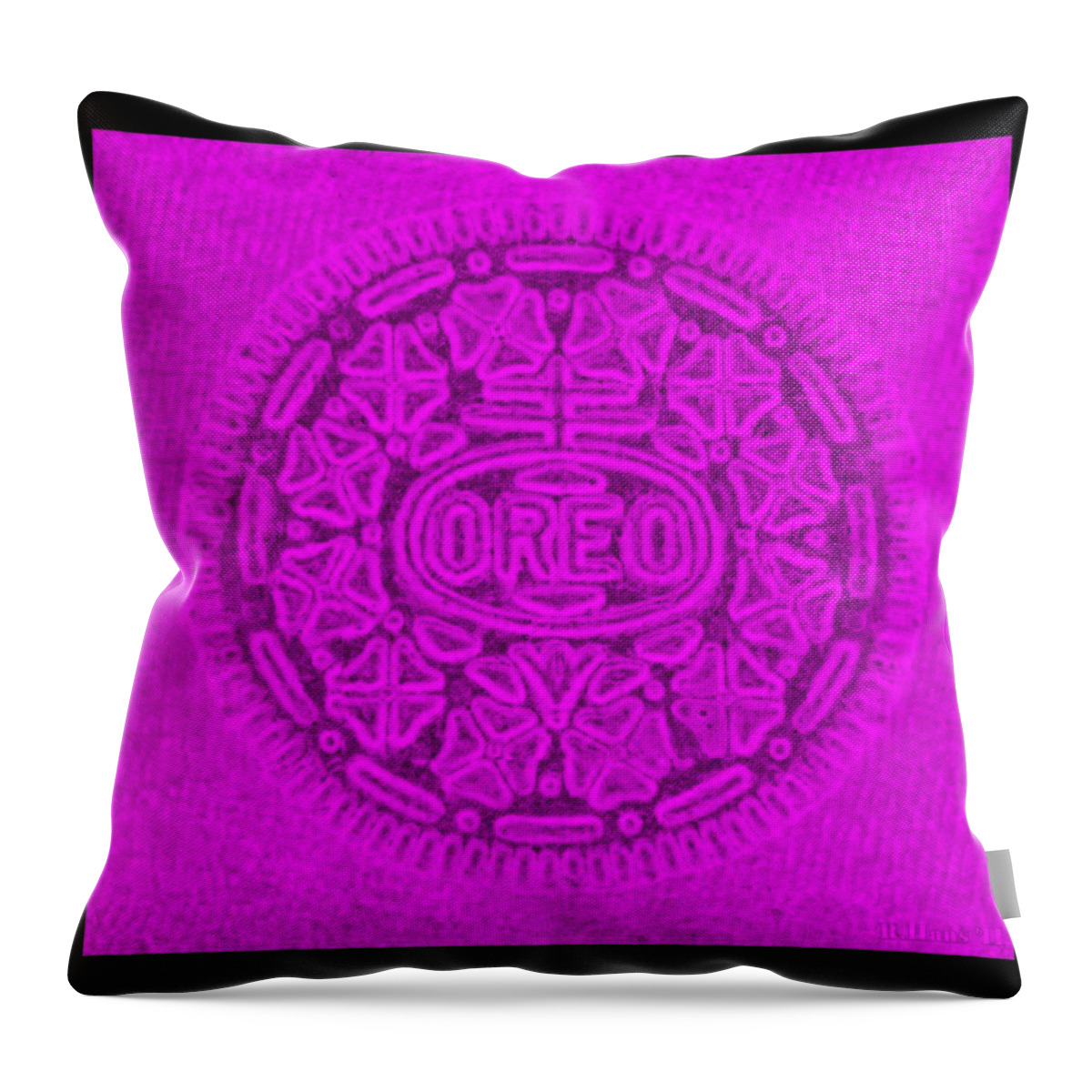Oreo Throw Pillow featuring the photograph OREO in PURPLE by Rob Hans
