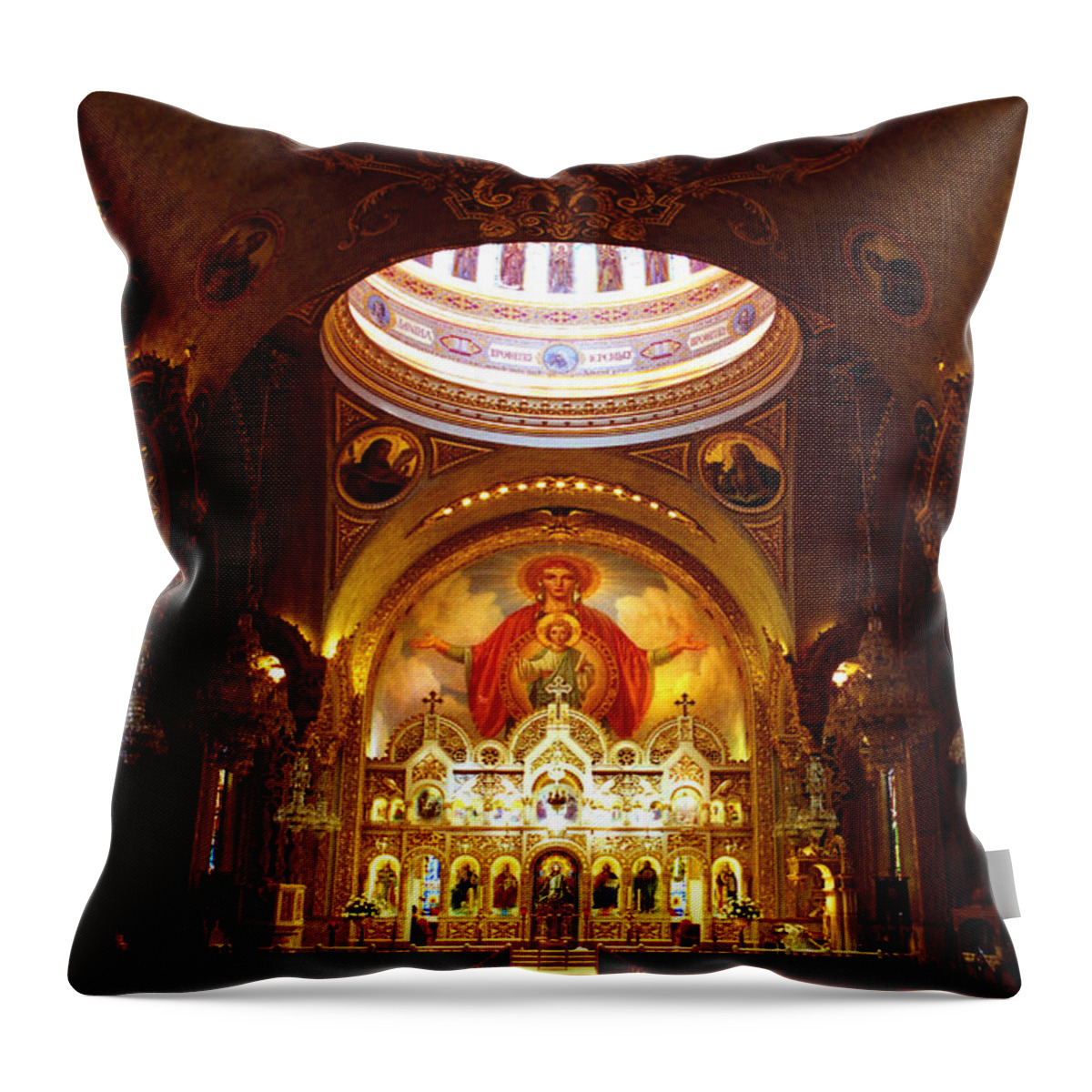 California Throw Pillow featuring the photograph Orthodox church in Los Angeles, California by Emanuel Tanjala
