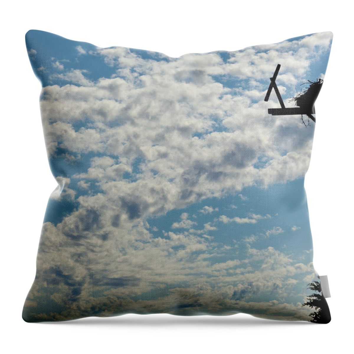 Osprey Throw Pillow featuring the photograph Osprey Nest by Michelle Constantine