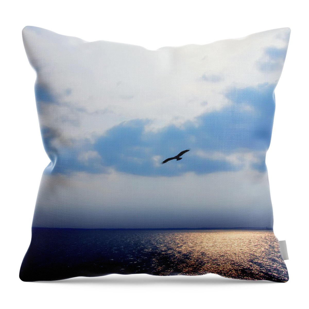 Osprey On The Potomac River Throw Pillow featuring the digital art Osprey on the Potomac River by Bill Cannon
