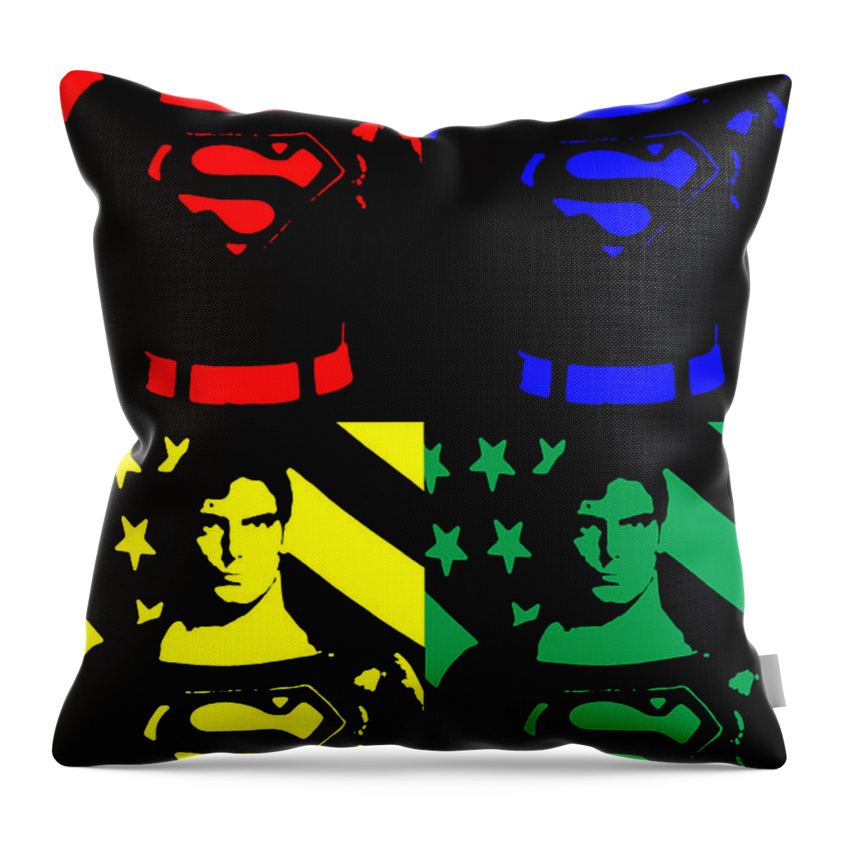 Comics Throw Pillow featuring the digital art Our Man Of Steel by Saad Hasnain