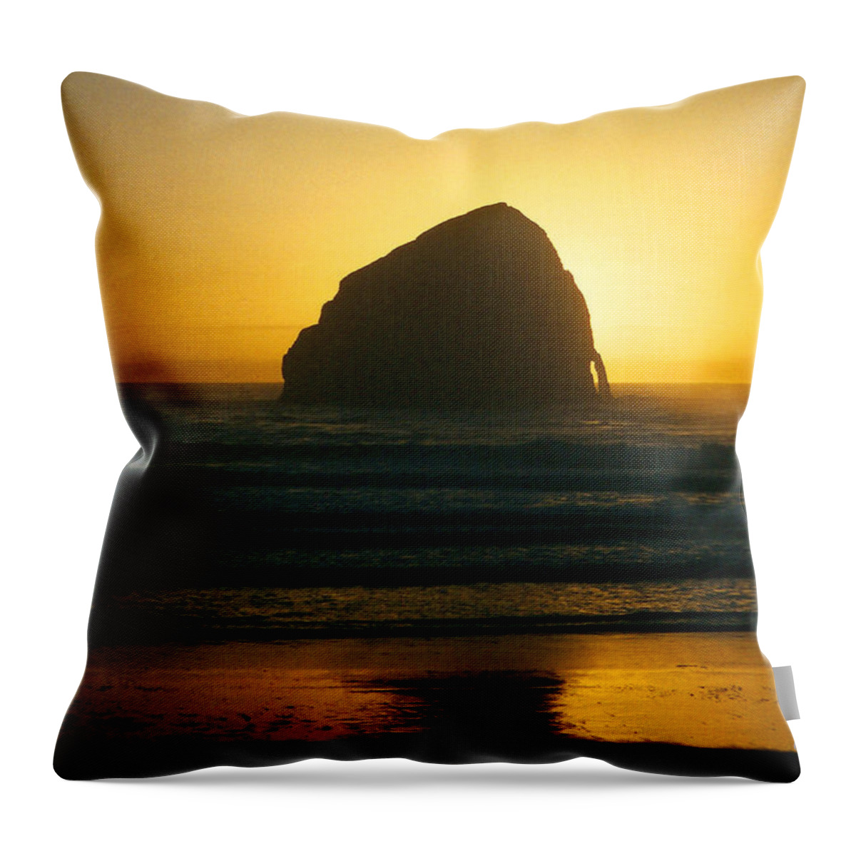 Photo Throw Pillow featuring the photograph Pacific City Sunset by Chriss Pagani