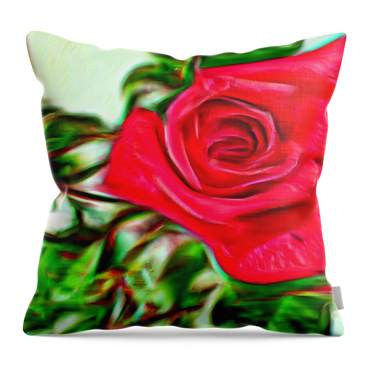Painterly Rose Throw Pillow featuring the photograph Painterly Rose by Barbara A Griffin