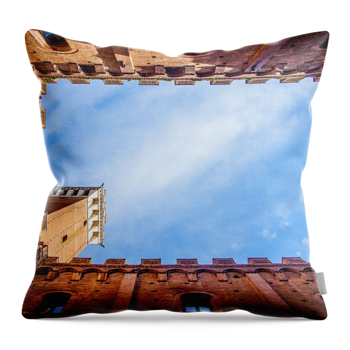 Siena Throw Pillow featuring the photograph Palazzo Pubblico by Ralf Kaiser
