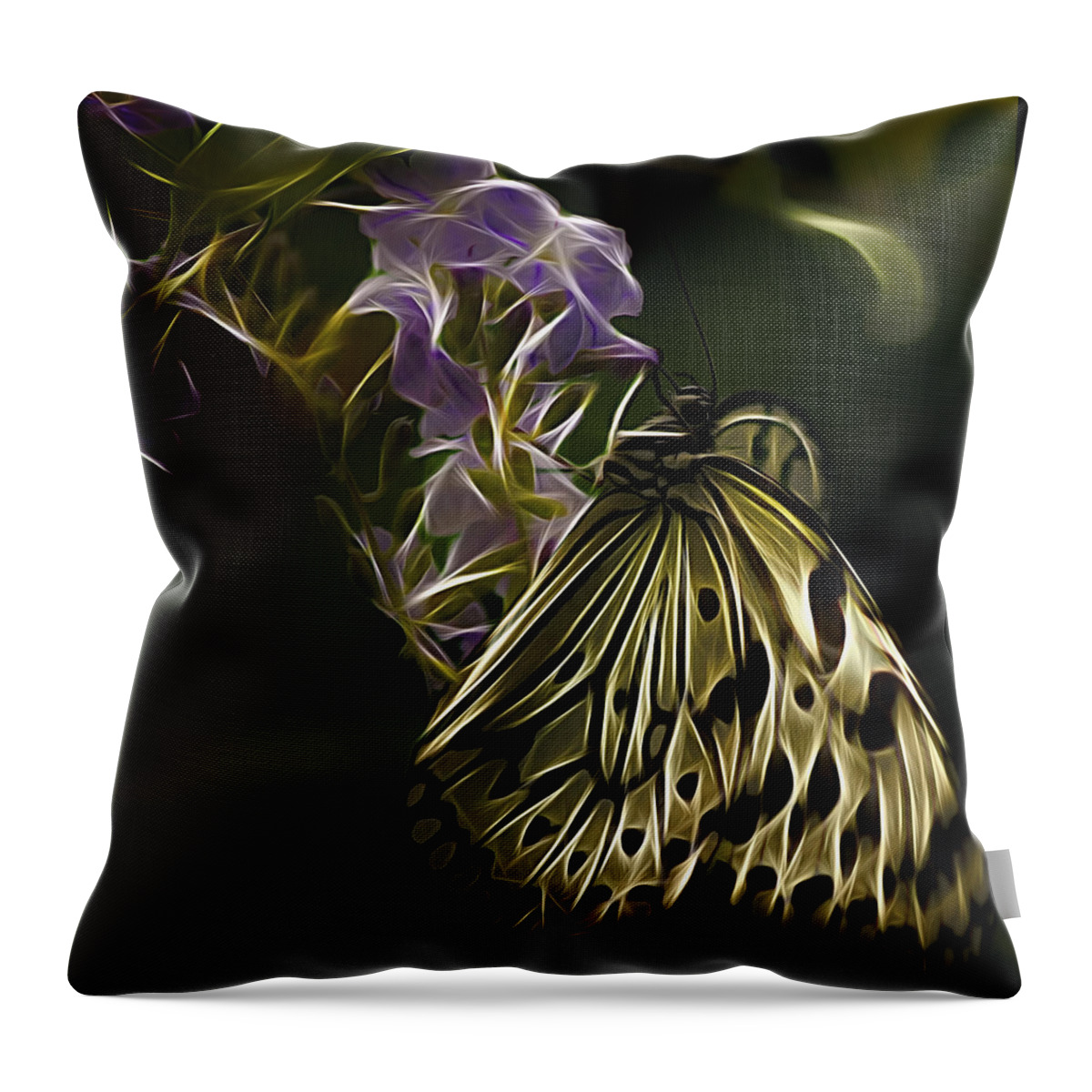 Paper Kite Butterfly Throw Pillow featuring the photograph Paper Kite Butterfly by Linda Tiepelman
