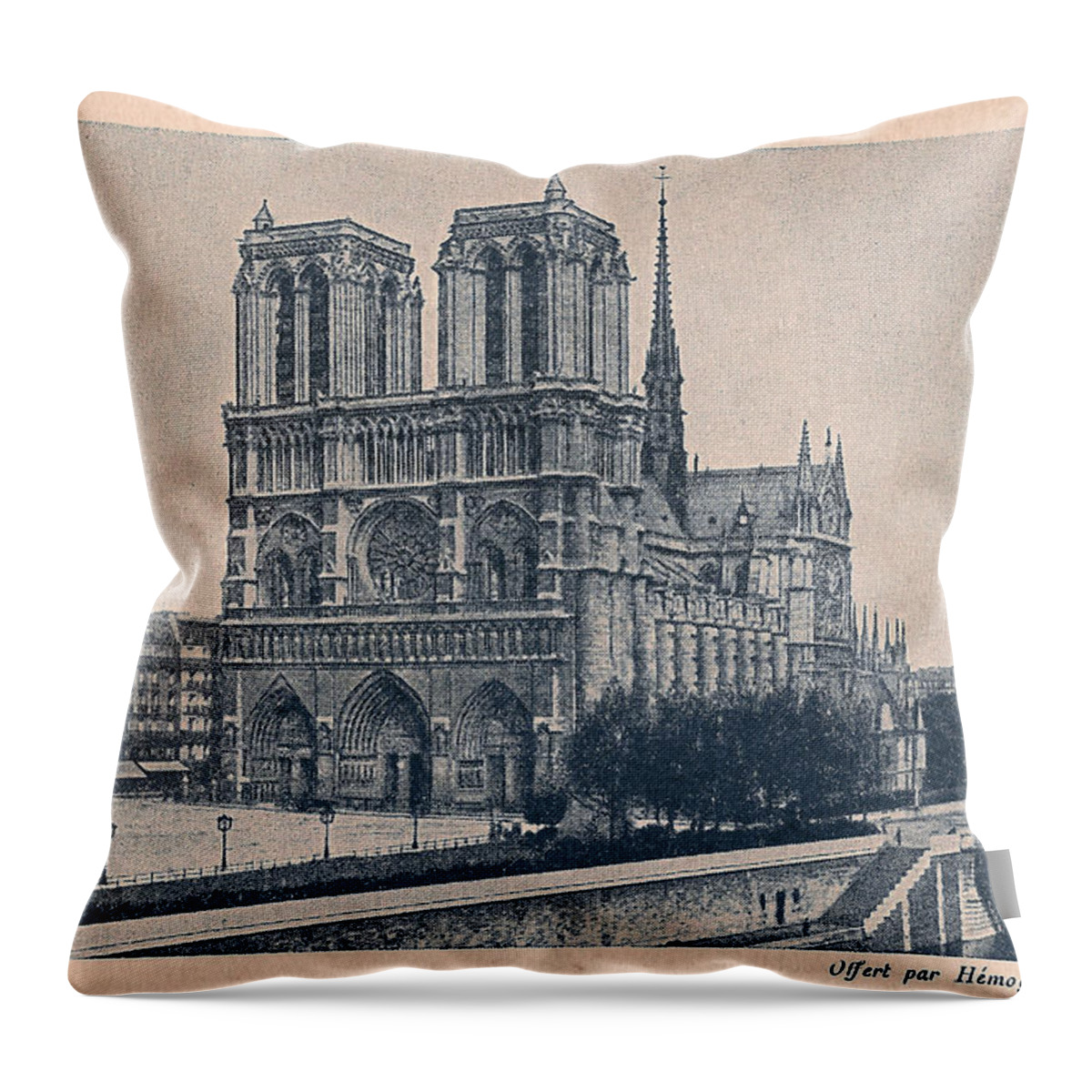 Paris Throw Pillow featuring the digital art Paris - Notre Dame by Georgia Clare