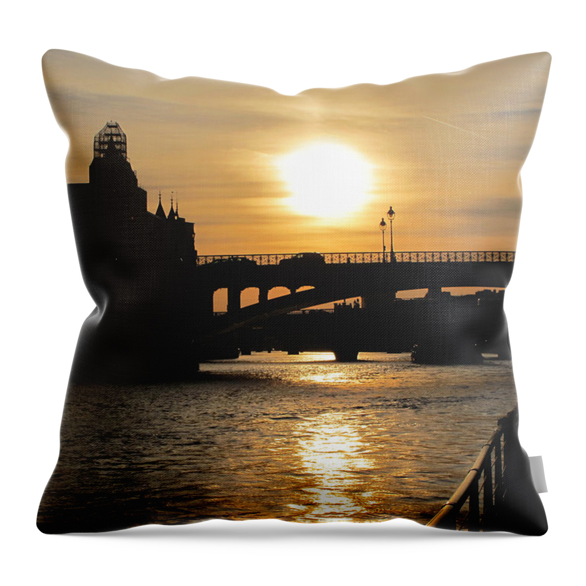 Paris Throw Pillow featuring the photograph Parisian Sunset by Kathy Corday