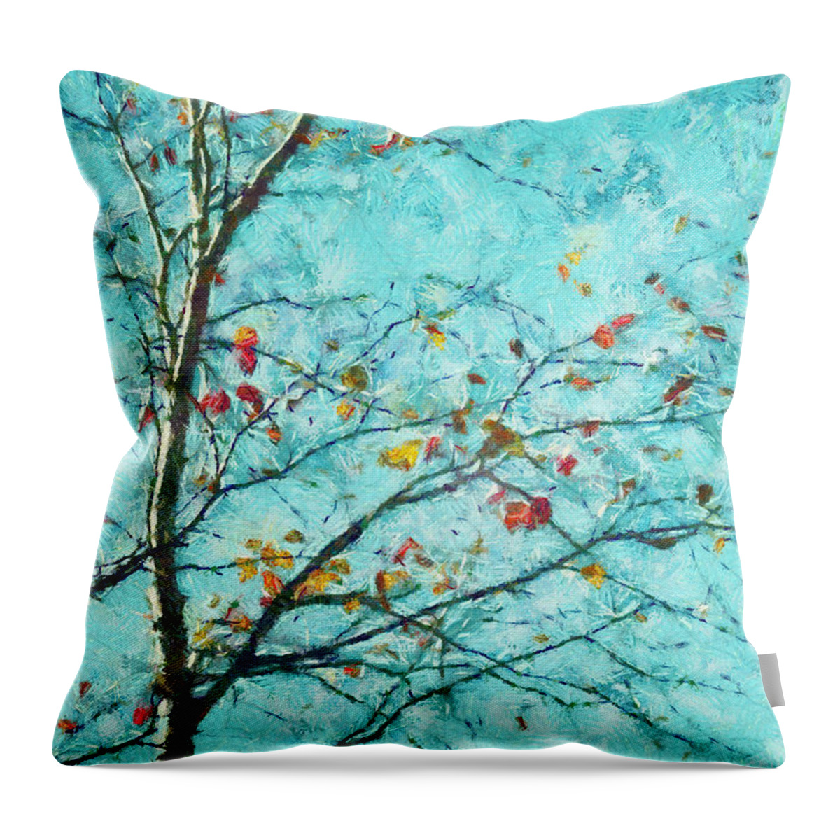 Tree Throw Pillow featuring the digital art Parsi-Parla - d01d03 by Variance Collections