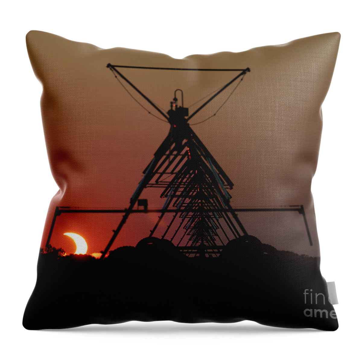 Prairie Sunset Throw Pillow featuring the photograph Partial Solar Eclipse by Art Whitton