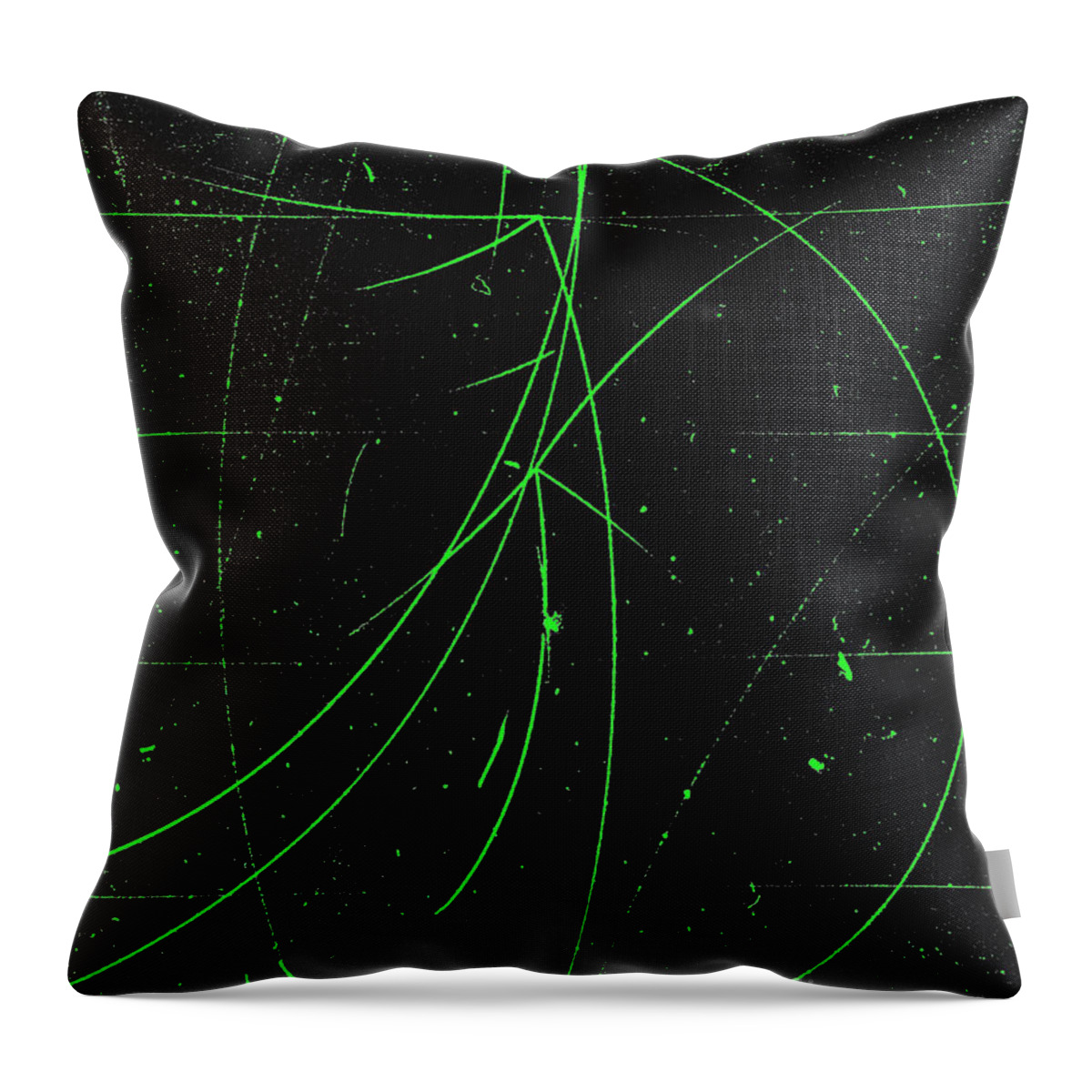 History Throw Pillow featuring the photograph Particle Tracks In Cloud Chamber by Omikron