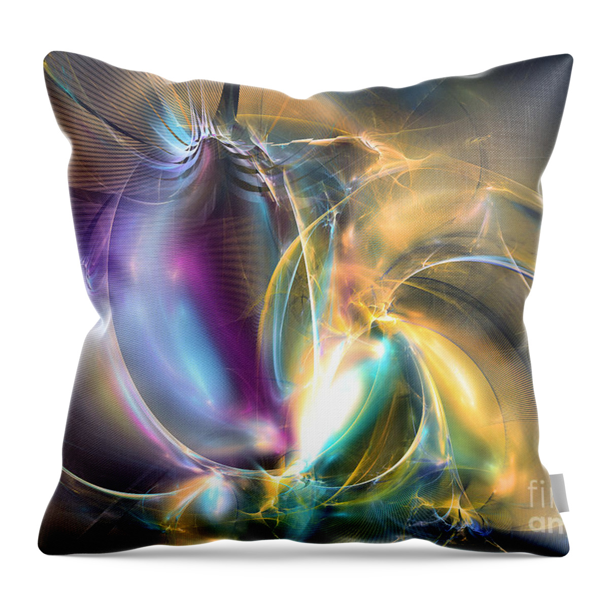 Art Throw Pillow featuring the digital art Passionate - Abstract art by Sipo Liimatainen